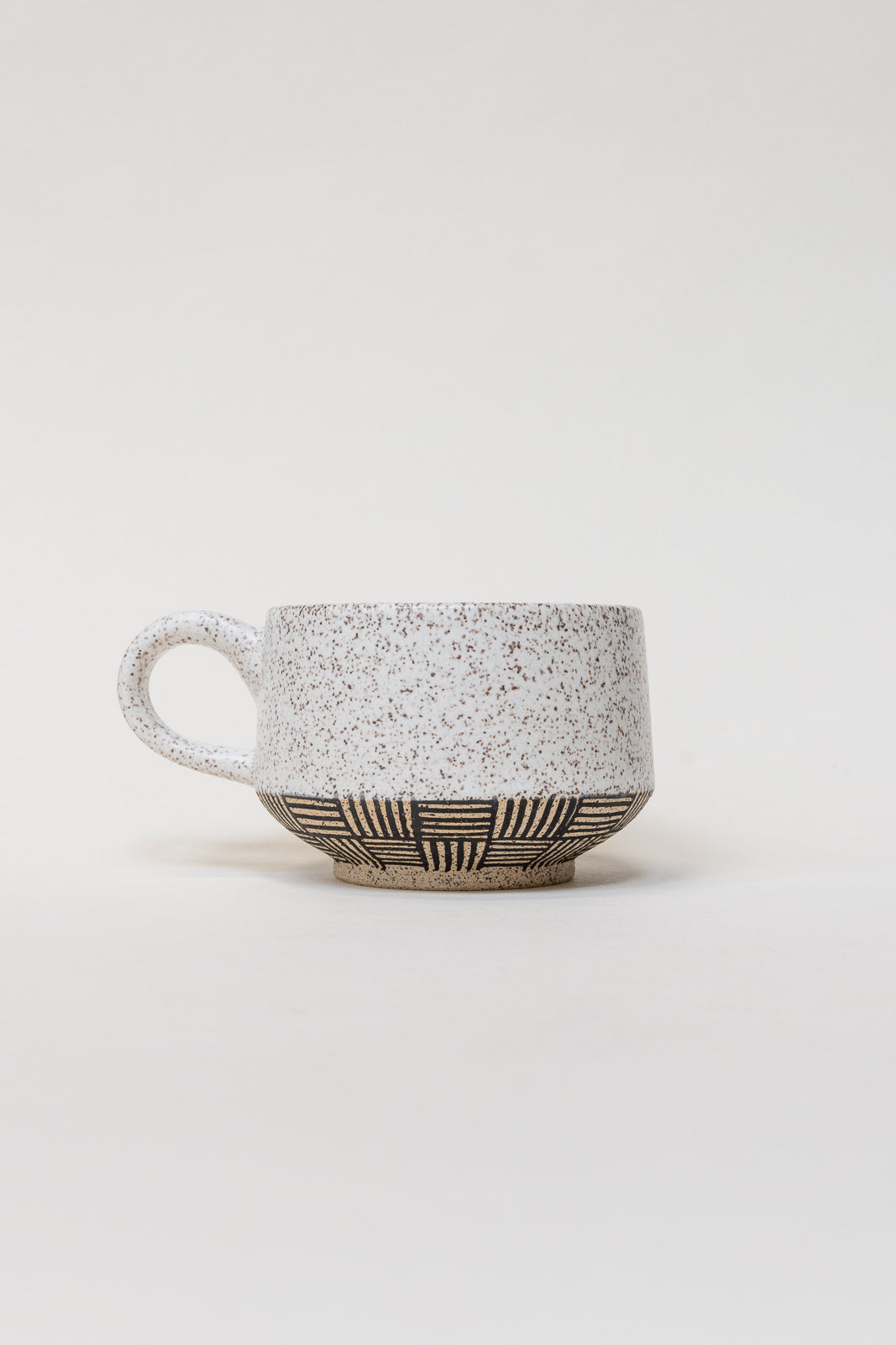 Speckled Stoneware Mug with hand painted pattern