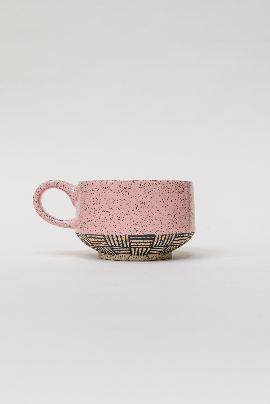 Speckled Stoneware Mug with hand painted pattern