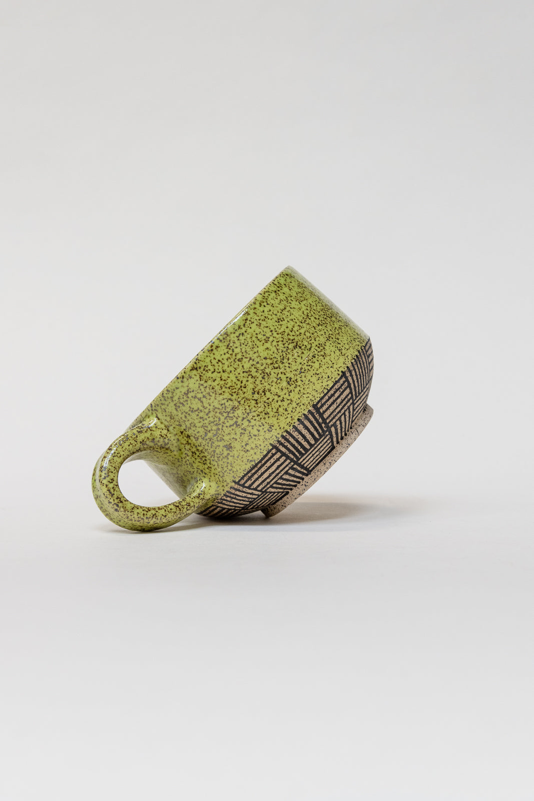 Speckled Stoneware Mug with hand painted pattern